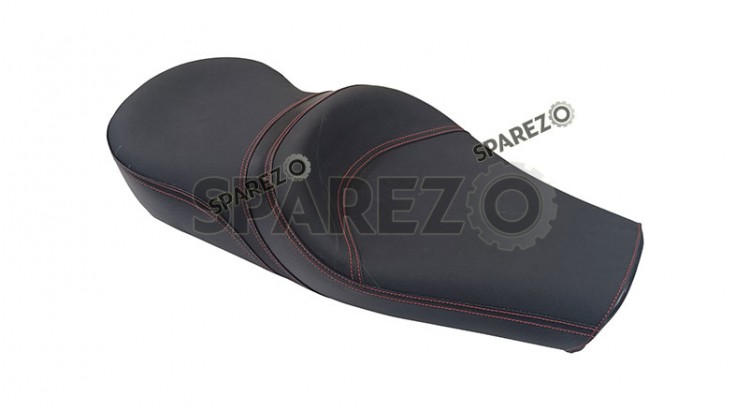 Royal Enfield GT and Interceptor 650 Comfortable Leatherite Black Dual Seat - SPAREZO